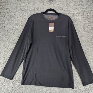 Garnet Shirt Mens Large Black Long Sleeve Pullover Jersey Knit Tee *NWT*